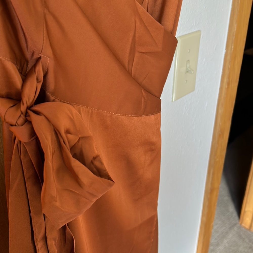 Silk/polyester Wrap Skirt - Camel Color